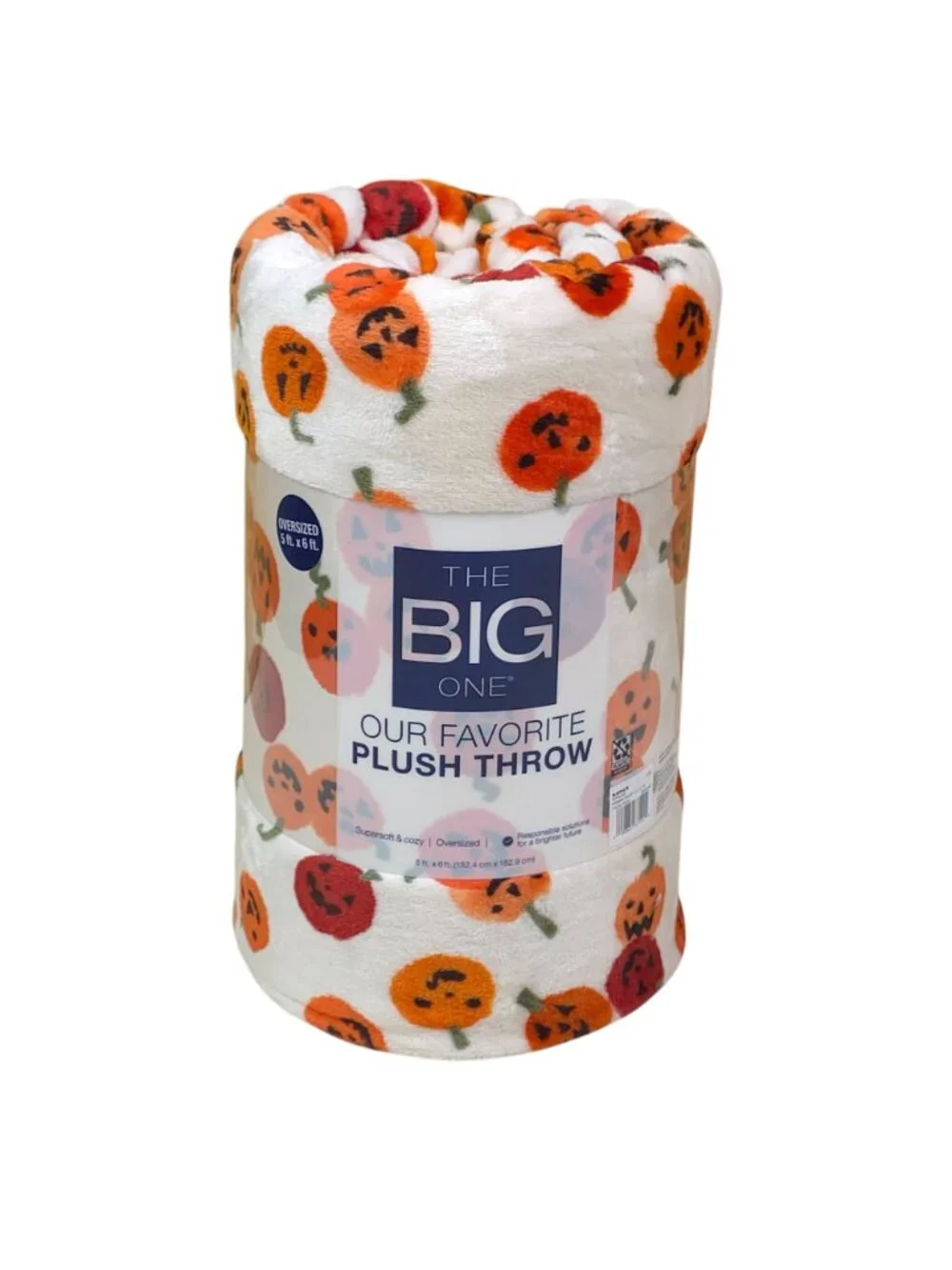 The Big One Oversized Plush Halloween Throw Blanket Pumpkins 5 Ft X 6 Ft Soft